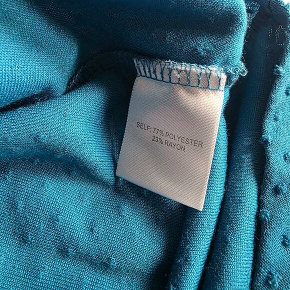 Rose + Olive S Teal Swiss Dot Twist Front Top - Picture 5 of 7